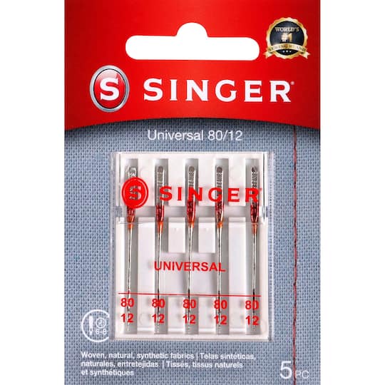 SINGER&#xAE; Size 80/12 Universal Regular Point Sewing Machine Needles, 5ct.